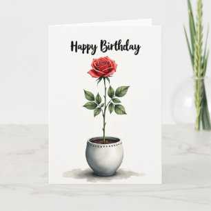 Crimson Birthday Bloom Card