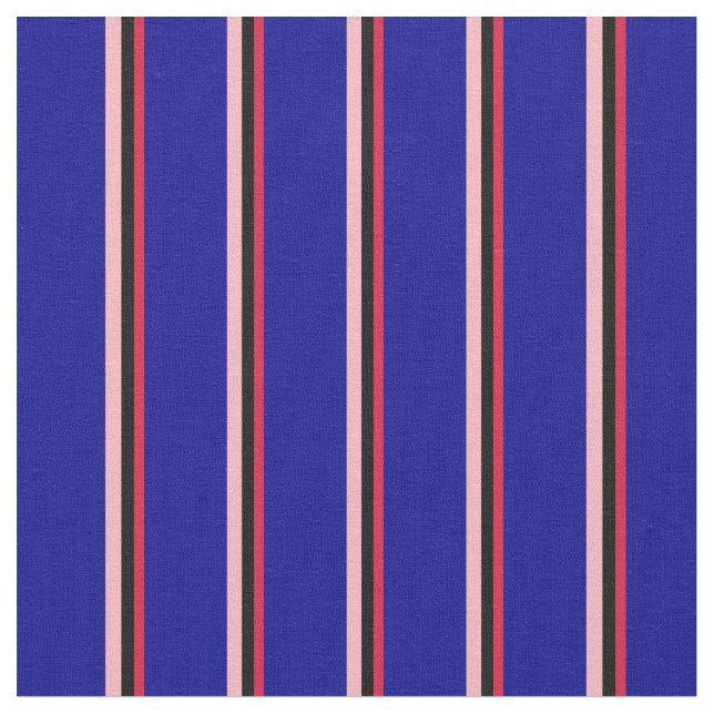 Crimson, Black, Light Pink & Dark Blue Coloured Fabric (Close Up)