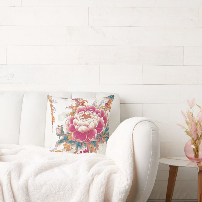 Crimson Bloom Cushion (Couch)