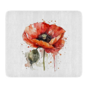 Crimson Bloom Cutting Board