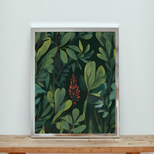 Crimson Bloom in the Jungle Photo Print