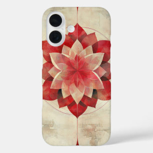 Crimson Bloom Mandala iPhone 16 Case