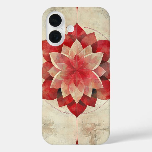 Crimson Bloom Mandala Case-Mate iPhone Case (Back)