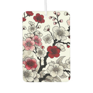 Crimson Blossom Elegance - Japanese-Inspired Flora Car Air Freshener