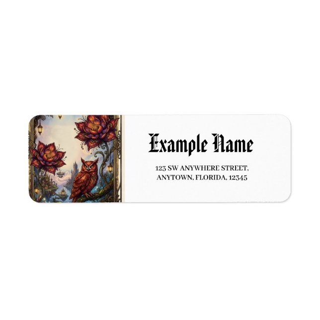 Crimson Blossoms & Mystical Owl. (Front)