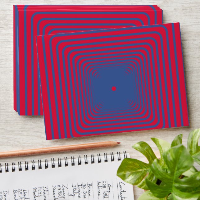 Crimson Blue Bold Stripe Envelope – Customisable (Stacked)