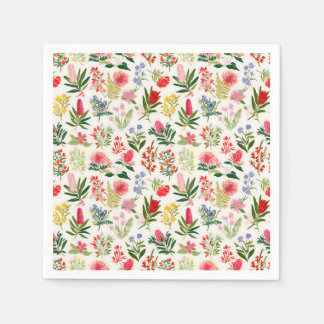 Crimson Botanical Garden Floral Paper Napkins