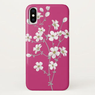 Crimson case with spring`s flowers