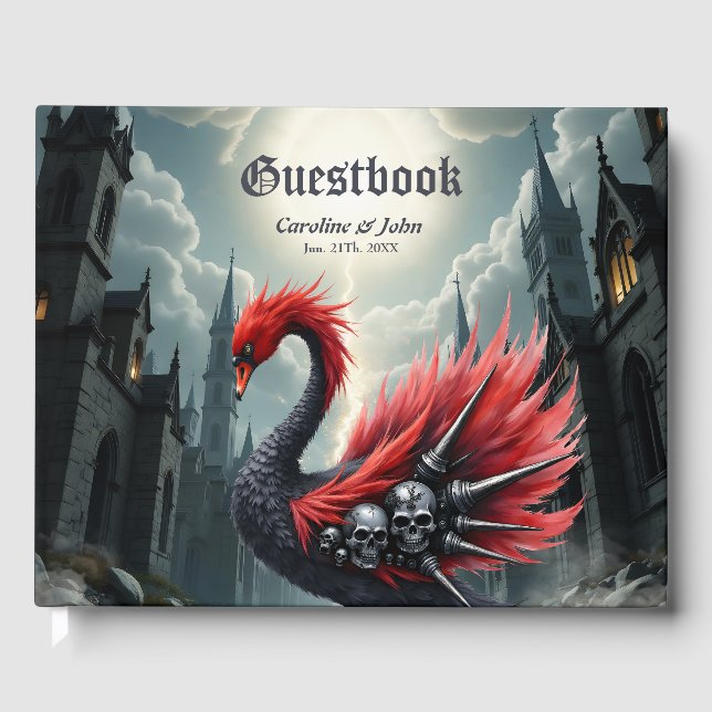 Crimson Cathedral Swan.  Guest Book (Front)