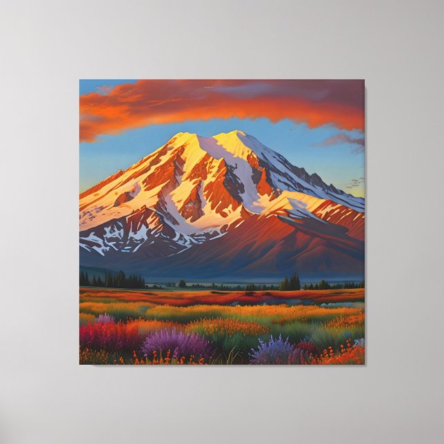 Crimson Clouds over the Valley Canvas Print (Front)