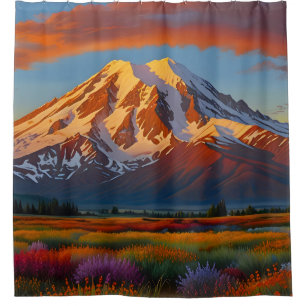 Crimson Clouds over the Valley Shower Curtain