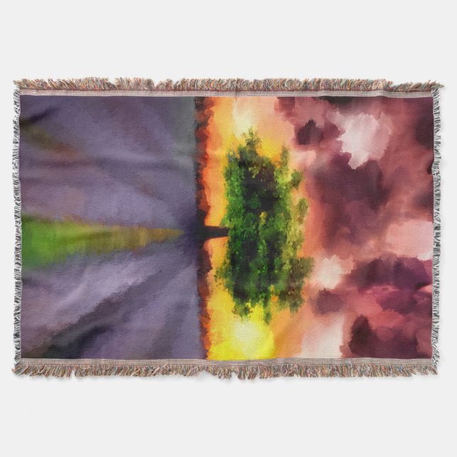 Crimson Clouds Throw Blanket (Front)