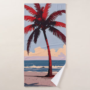 Crimson Coastline Bath Towel Set
