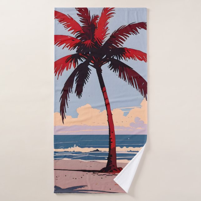 Crimson Coastline Bath Towel Set (Bath Towel)