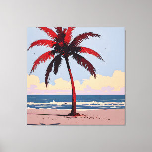 Crimson Coastline Canvas Print