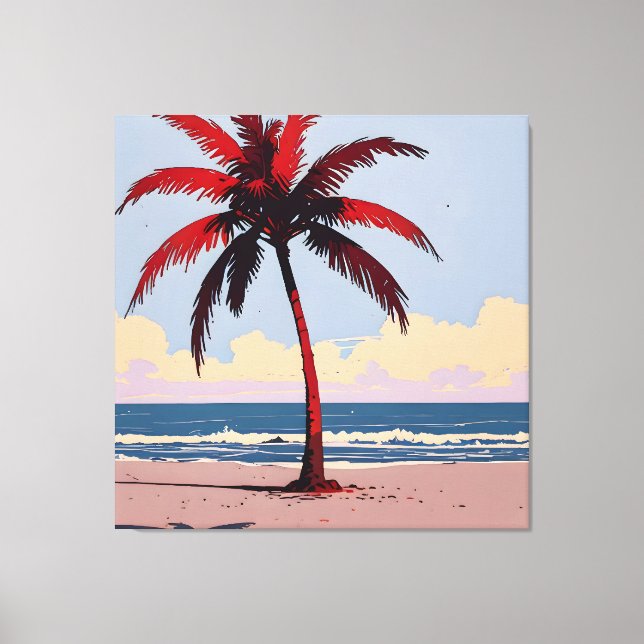 Crimson Coastline Canvas Print (Front)