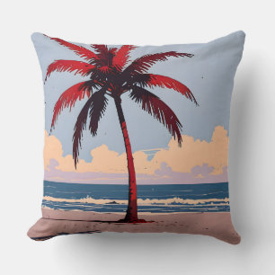 Crimson Coastline Cushion