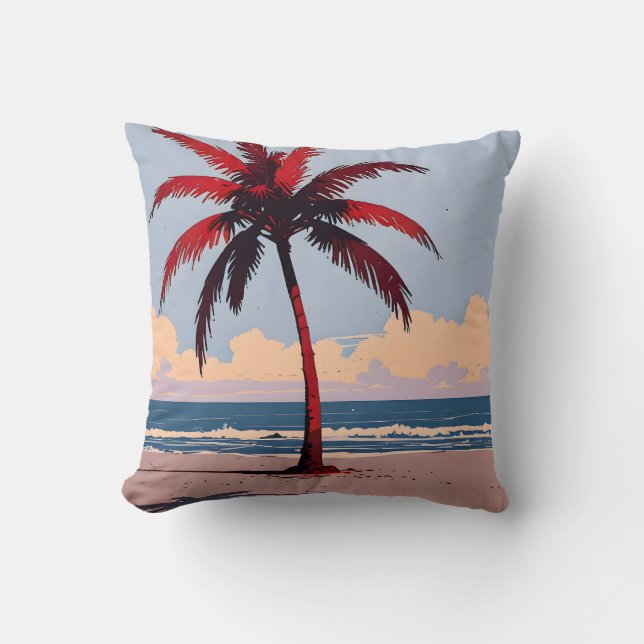 Crimson Coastline Cushion (Front)