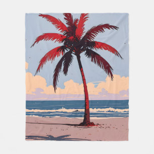 Crimson Coastline Fleece Blanket