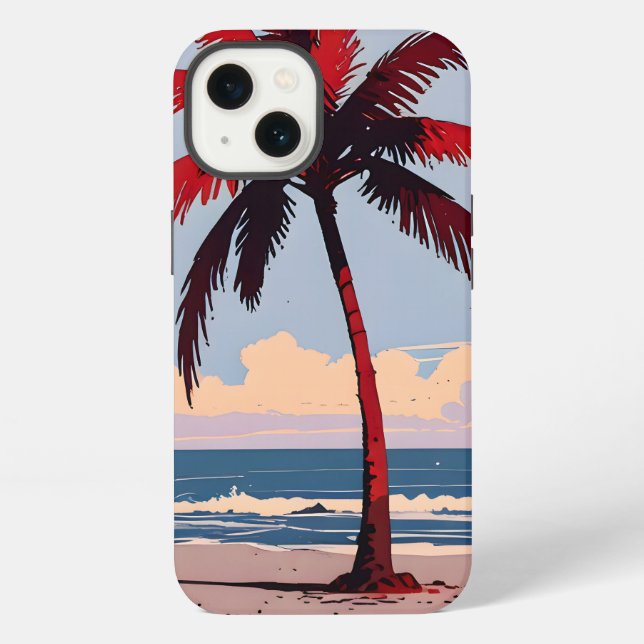 Crimson Coastline iPhone Case (Back)