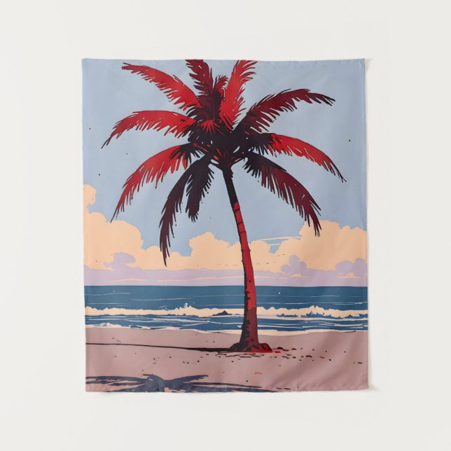 Crimson Coastline Tapestry (Front)