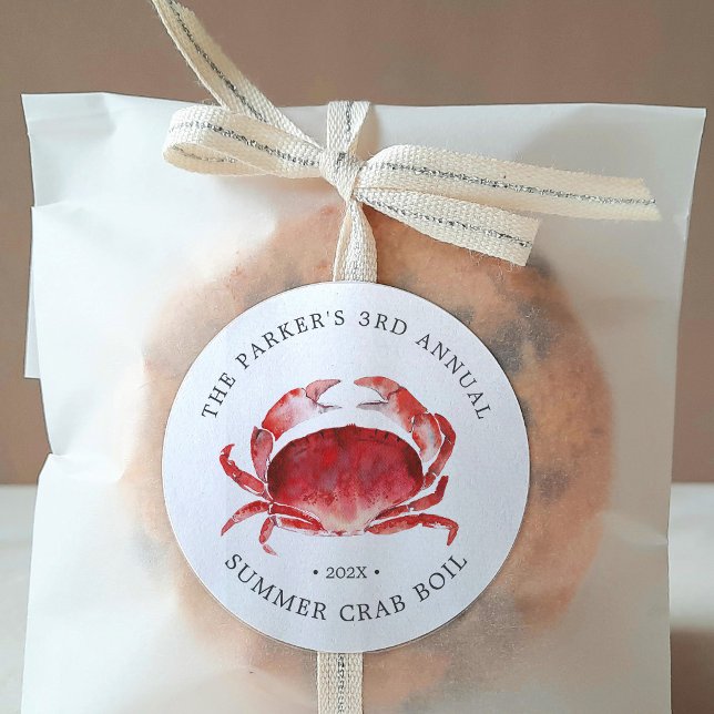 Crimson Crab | Crab Boil Event Classic Round Sticker (Creator Uploaded)