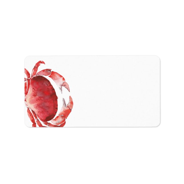 Crimson Crab Themed Blank Address Label (Front)