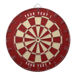 Crimson & Cream | Wide-Spaced White Sports Font Dartboard
