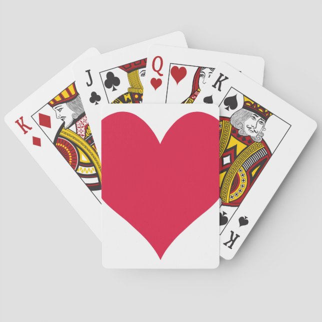 Crimson Cute Heart Playing Cards (Back)