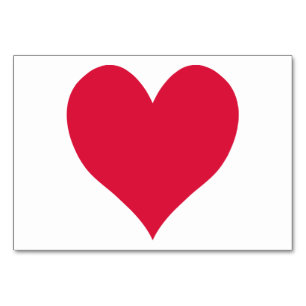 Crimson Cute Heart Table Number