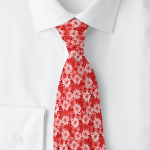 Crimson Daisies Tie