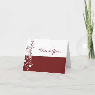 Crimson Daisy Vine Thank You Card