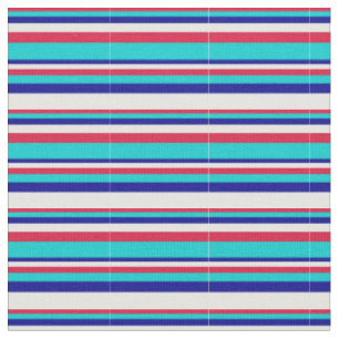 Crimson, Dark Turquoise, Dark Blue, and Mint Cream Fabric