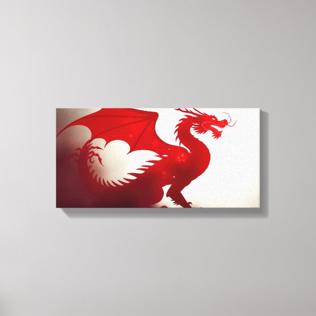 Crimson Dragon Fury Canvas Print (Front)