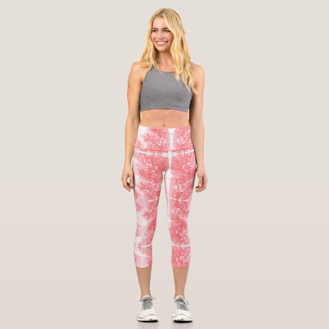 Crimson Echoes Capri Leggings (Front)