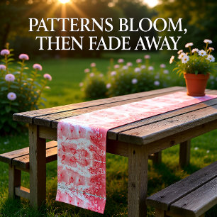Crimson Echoes Long Table Runner