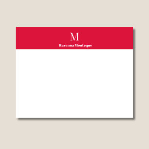 Crimson Elegant Personalized Letter Name Business Card
