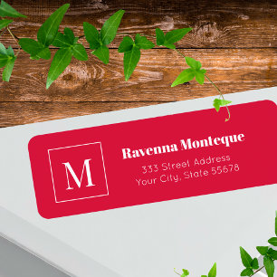 Crimson Elegant Personalized Monogram Letter Name