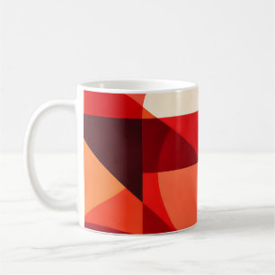 Crimson Ember Geometric Abstract Coffee Mug