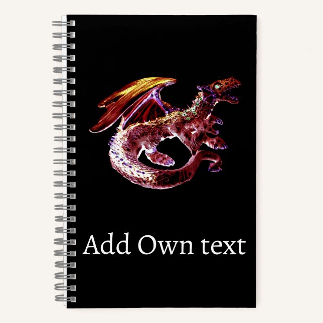 Crimson Ember Mythical Serpent Flame Fantasy Art Notebook (Front)
