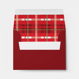 Crimson & Evergreen Christmas Wedding Envelope