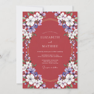 Crimson Exquisite Spring Wedding Invitation