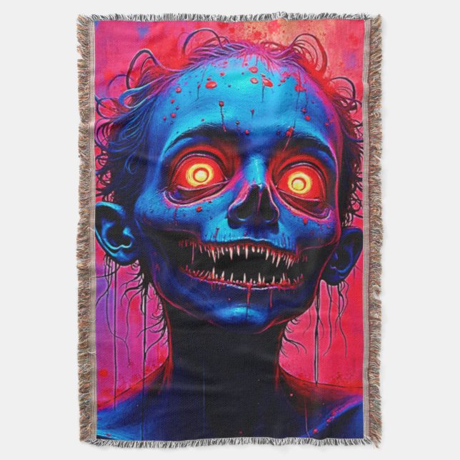 Crimson Eyes: Horrors of the Mind Throw Blanket (Front Vertical)