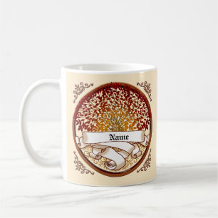 Crimson Family Tree surname Coffee Mug