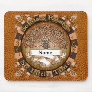 Crimson Family Tree Surname Mouse Mat