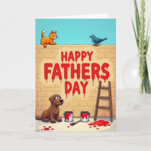 Crimson Fathers Day Wall Art Card