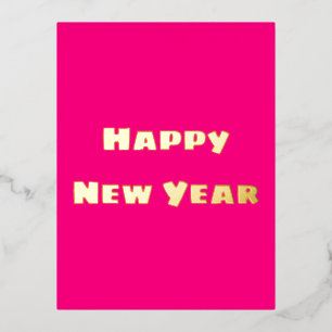 Crimson Festive  Happy New Year Postcard