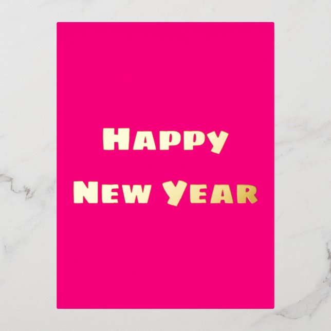 Crimson Festive  Happy New Year Postcard (Front)