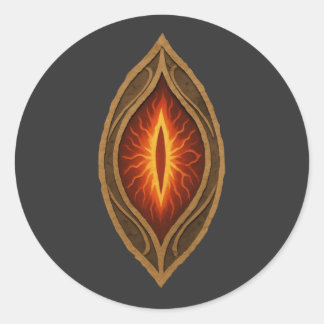 Crimson Fire Eye Dark Lord Fantasy Emblem Classic Round Sticker