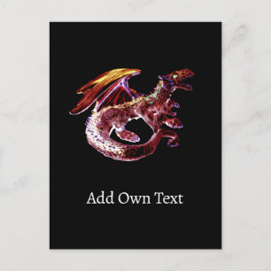 Crimson Flame Dragon Wyvern Inferno Power Creature Postcard